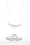 An 18th century / early 19th century glass rummer / wine glass having cylindrical acid etched bowl