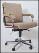 A retro 1970's swivel office chair in the manner of Charles & Ray Eames by Verco. Panel back with