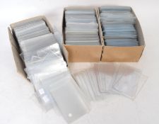 Postcard sleeves in three shoebox size boxes.Mostly clean (no stickers) and standard small.