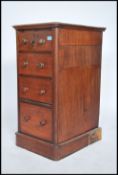 A Victorian mahogany pedestal chest of drawers being raised on plinth base with bank of drawers
