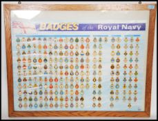 A mid 20th century  unusual Air MInistry style oak framed poster having an inset navy poster