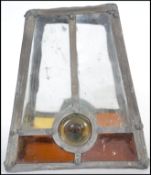An early 20th century Arts & Crafts leaded and stained glass lantern light shade - chandelier