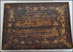 A 19th century Oriental Chinese lacquered cloisonne tea caddy. Having extensive applied gilt