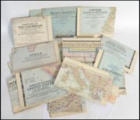A collection of vintage 20th century National Geographic maps, several countries from around the