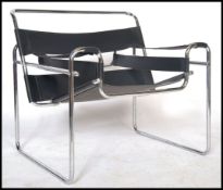 After Marcel Breuer/A chrome and leather 'Wassily' chair