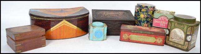 A collection of vintage 20th century advertising / point of sale tins to include Harrods, Blue Bird,