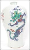 A believed 19th / early 20th century Oriental ceramic vase having a Meiping shape with Doucai