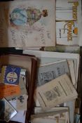 Ex clearance. Old items: Photos loose & albums, books, paper items etc in black suitcase
