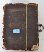 Antique photograph album with (CdVs) Carte de Visites x63 & Cabinet photos x14.