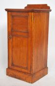 A good Victorian pine beside cabinet - pot cupboard raised on plinth base with full length door.