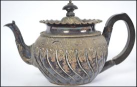 An unusual Victorian silver plated teapot by James Dixon & Sons of good quality bearing