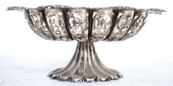 A stunning silver hallmarked fret pierced pedestal bon bon dish, Birmingham assay marks and possible
