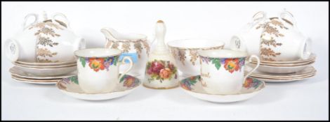 A Royal Vale ceramic 6 person tea service consisting of cups, saucers, plates, sugar bowl, creamer