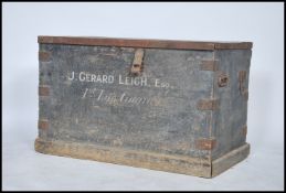 A stunning 19th century military campaign trunk chest for J Gerard Leigh of the 1st Life Guards.