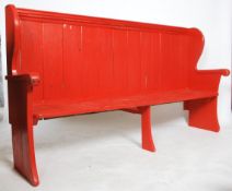 A large believed Victorian painted pine high back