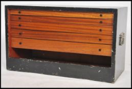 A vintage 20th century pine specimen / tools cabinet having multiple pull out drawers with handles