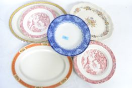 A collection of 19th century and later blue and white ceramics to include mostly plates, serving