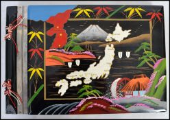 A vintage early 20th century unused Japanese photograph / postcard album with chinoserie