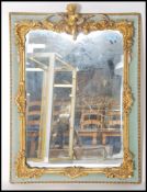 A 19th century gilt plaster and oak framed overmantel wall mirror. Adorned with cherub / putti