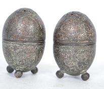 A pair of 19th century silver plated sanders, silver plate on copper, chase decorated design