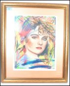 A framed and glazed limited edition mixed media pop art print of Madonna signed by artist J.Caldwell