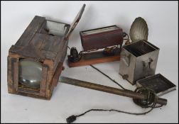 A collection of vintage photographic and developing equipment to include a Dallan development