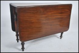 A 19th century mahogany Pembroke drop leaf gate leg dining table. Measures 70cm high x 98cm wide x