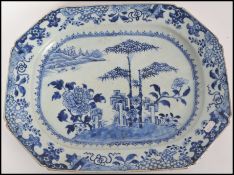 A believed 18th century Qianlong Dynasty Oriental European export ceramic blue and white large