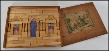 A cased set of early 20th century Swiss Bricks Architecture Schweizer Baukasten children's