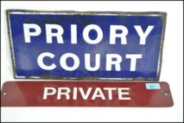 A retro 20th century enamel advertising / notice s