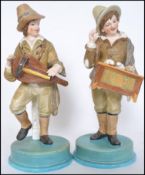 Rare Joseph Holdcroft Majolica 'Hurdy-Gurdy Man' Figure c1870