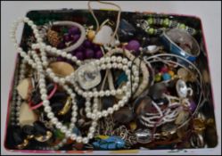 A good collection of vintage costume jewellery to include bracelets, bangles, necklaces etc.