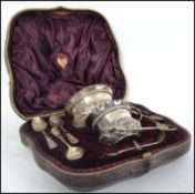 A Victorian silver hallmarked tea serving set by Josiah Williams & Co -George Maudsley Jackson