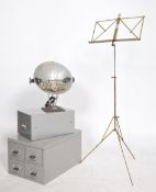 A retro 20th century industrial grey steel 4 drawer filing cabinet together with a retro Pifco