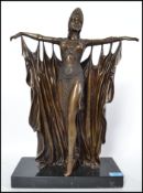 After Demitri Chaparus. A stunning Art Deco bronze study figurine of Semiramus. The bronze figure of