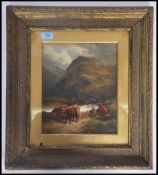 Believed George Turner ( 1843 - 1910 ). A 19th century Scottish school oil painting of highland
