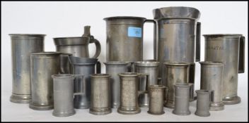 A good collection of pewter items to include mainly tankards of varying sizes from the 19th and 20th