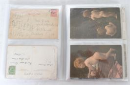 RISQUÉ Vintage postcard collection featuring views of bare bottomed children.Real photo backsides,