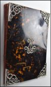 A stunning Victorian silver and tortoiseshell hallmarked folio book having fully appointed sectional