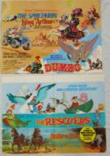 Two British Quad cinema Disney advertising double-