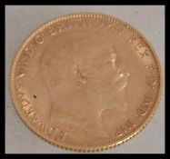 An early 20th century Edward VII half sovereign coin dated 1908. Total weight 3.99g