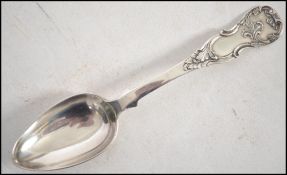 A 19th century Russian silver dessert spoon dated 1859, with city mark for Kamenetz-Podolsk in the