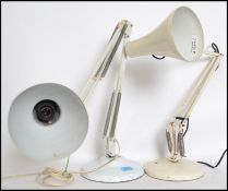 Two vintage 20th century industrial anglepoise lam