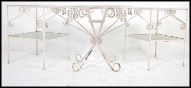 A 1970's vintage cast metal and glass 3 piece garden furniture - patio set. Handmade to order by the