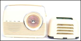 Two vintage 20th century radios one being a KB toaster radio along with a Bush two tone radio with