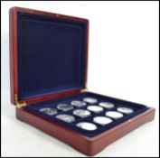 A Vice Admiral Lord Nelson Silver Proof coin collection. A 24 coin collection Crown set all being