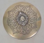 A portugese 20th century early 20th century silver Lisbon hallmarked 833 rouge dressing table pot