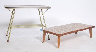 A vintage mid 20th century 1950s Newsite coffee by Goldsmith of Manchester with shelf underneath and