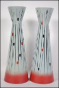 A pair of mid century retro West German Keramic va