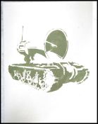 A graffiti urban art print by Bristol street artist Banksy